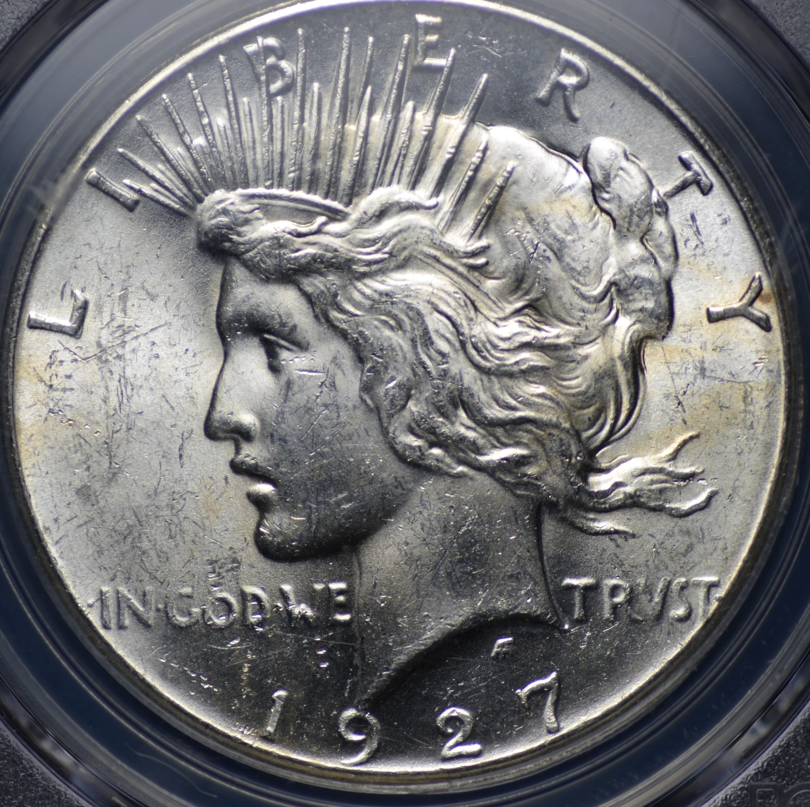 1927 PEACE DOLLAR PCGS MS 62 GREAT FROSTED FLASHY SILVER LUSTER OVER A  FULL