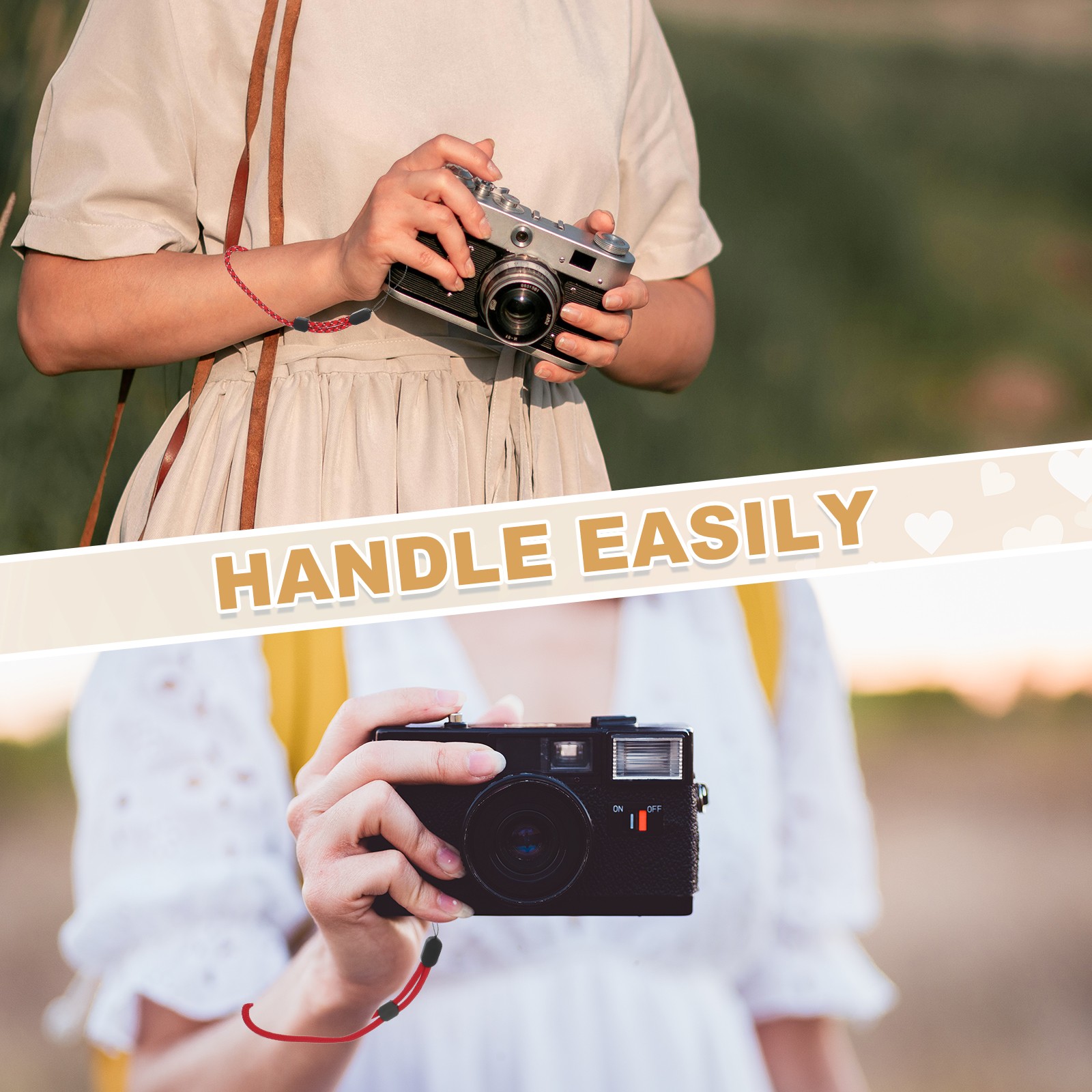 Camera Wrist Strap, 3Pcs Adjustable Wristlet Straps Lanyard, Pure Dark Blue