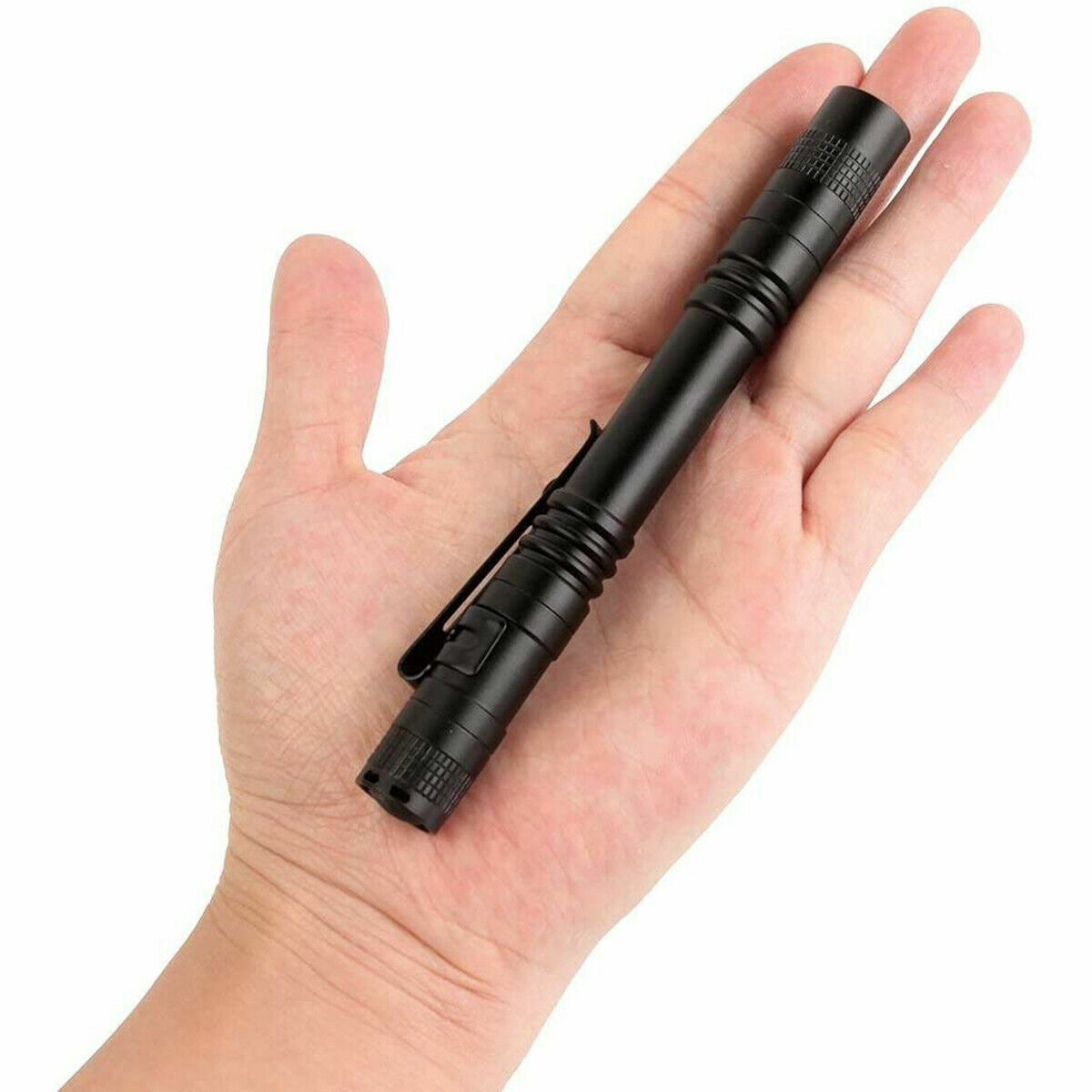 5Pcs LED Flashlight Portable Pen Torch Lamp Clip Mini Light Penlight US
