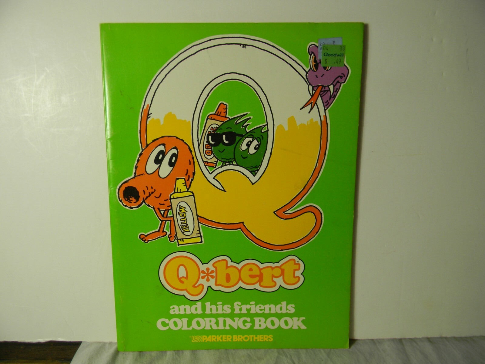 1983 PARKER BROTHERS Q BERT VIDEO GAMES COLORING BOOK UNUSED HIGH GRADE