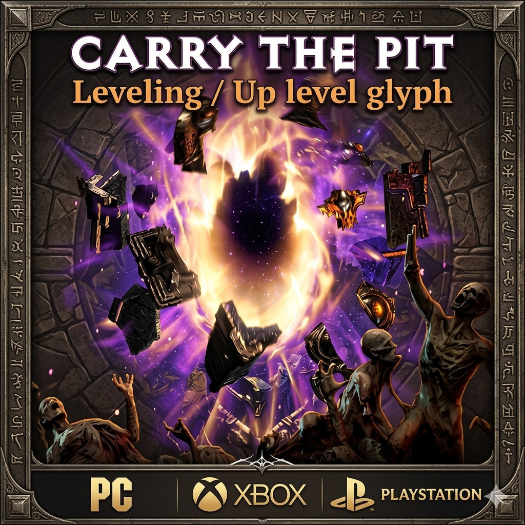 DIABLO 4🎃SEASONAL 14🔥CARRY PIT 115 FAST RUN ✨LVLING+UP LEVEL GLYPH✨x10 TURNS