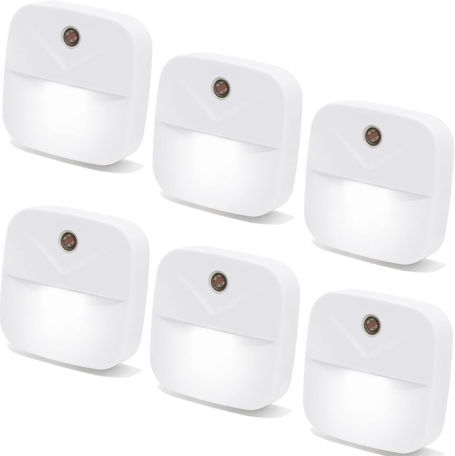 6 Pack Night Light Plug In, White LED Nightlights with Smart Dusk to Dawn Sensor