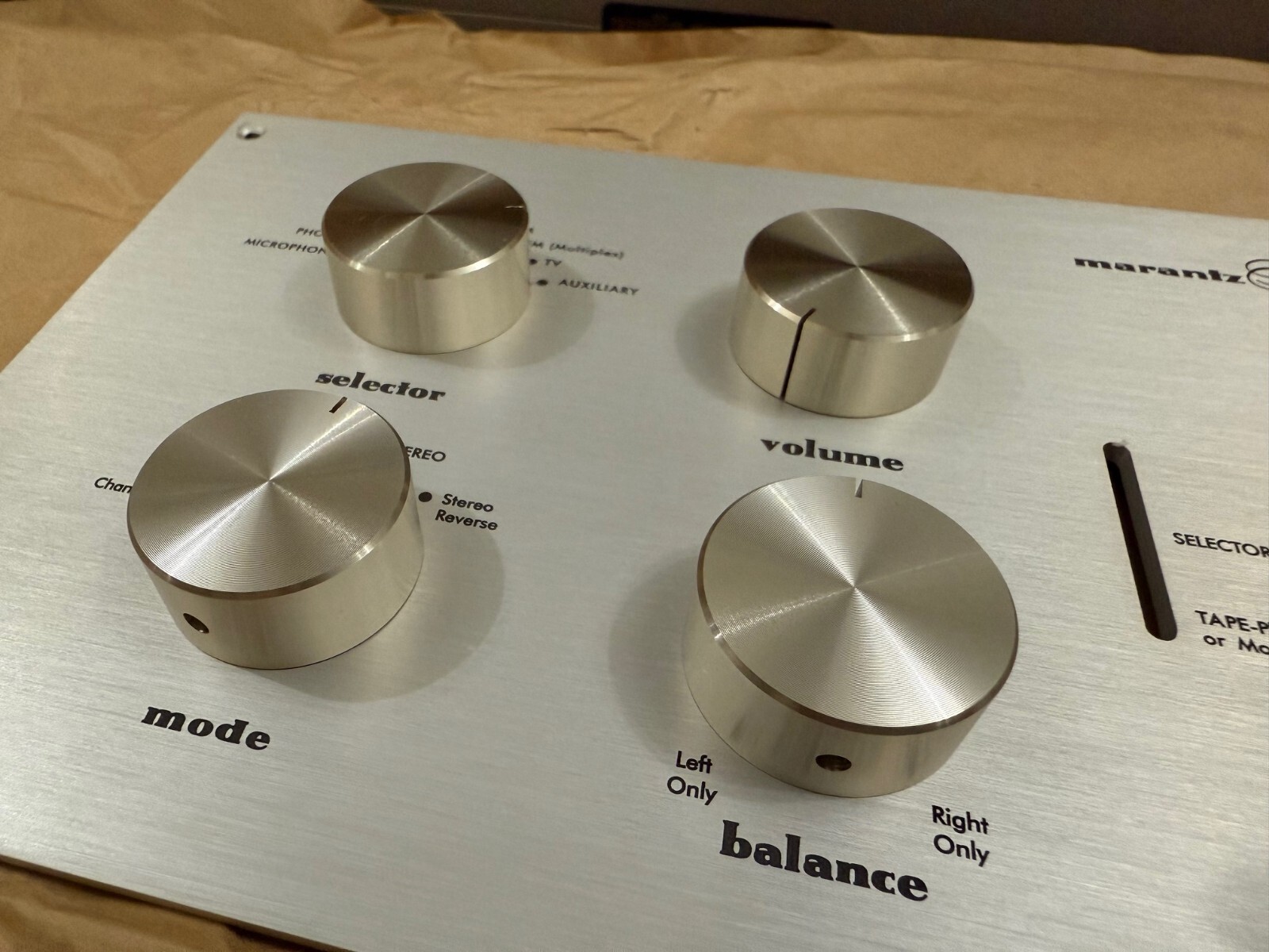 Marantz 7c 7 tube preamplifier volume balance selector mode knob