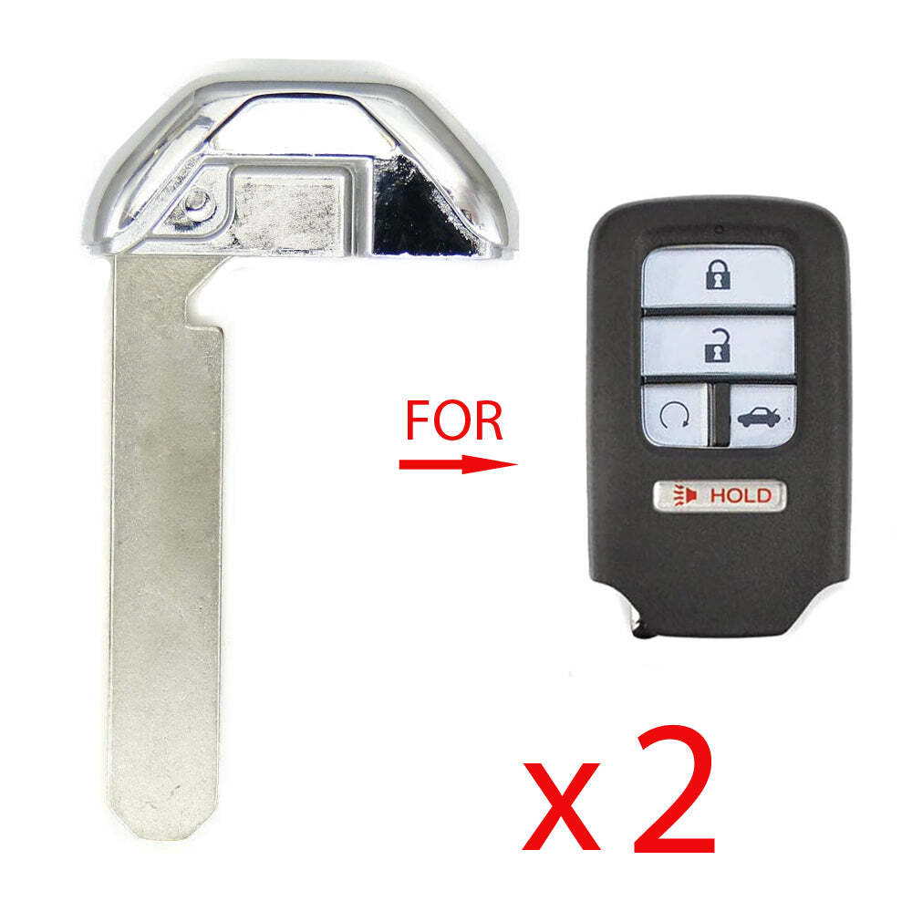 2 Remote Smart Emergency Key Insert Blade High Security Replacement for Honda