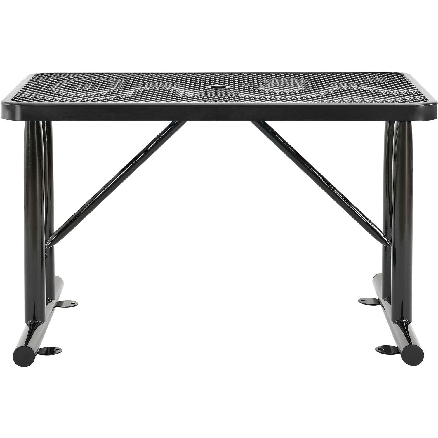 4' Rectangular Expanded Metal Outdoor Table Black