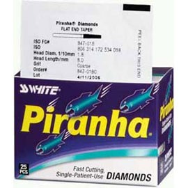 Piranha Diamonds FG #846.018 Coarse Grit, Flat-End Taper, Single Use Diamond