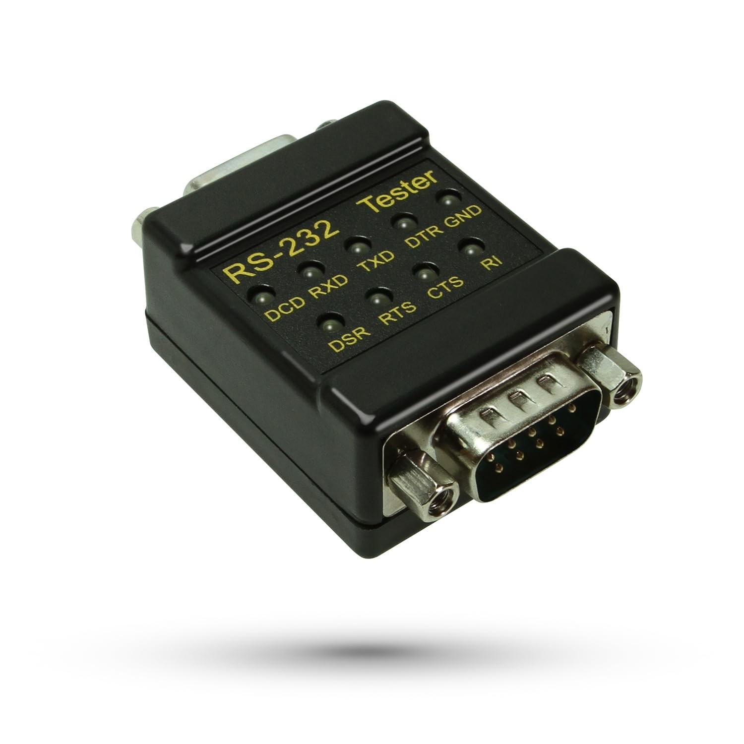 CABLEMAX RS-232 LED Link Signal Tester - DB-9 Male to Female Black