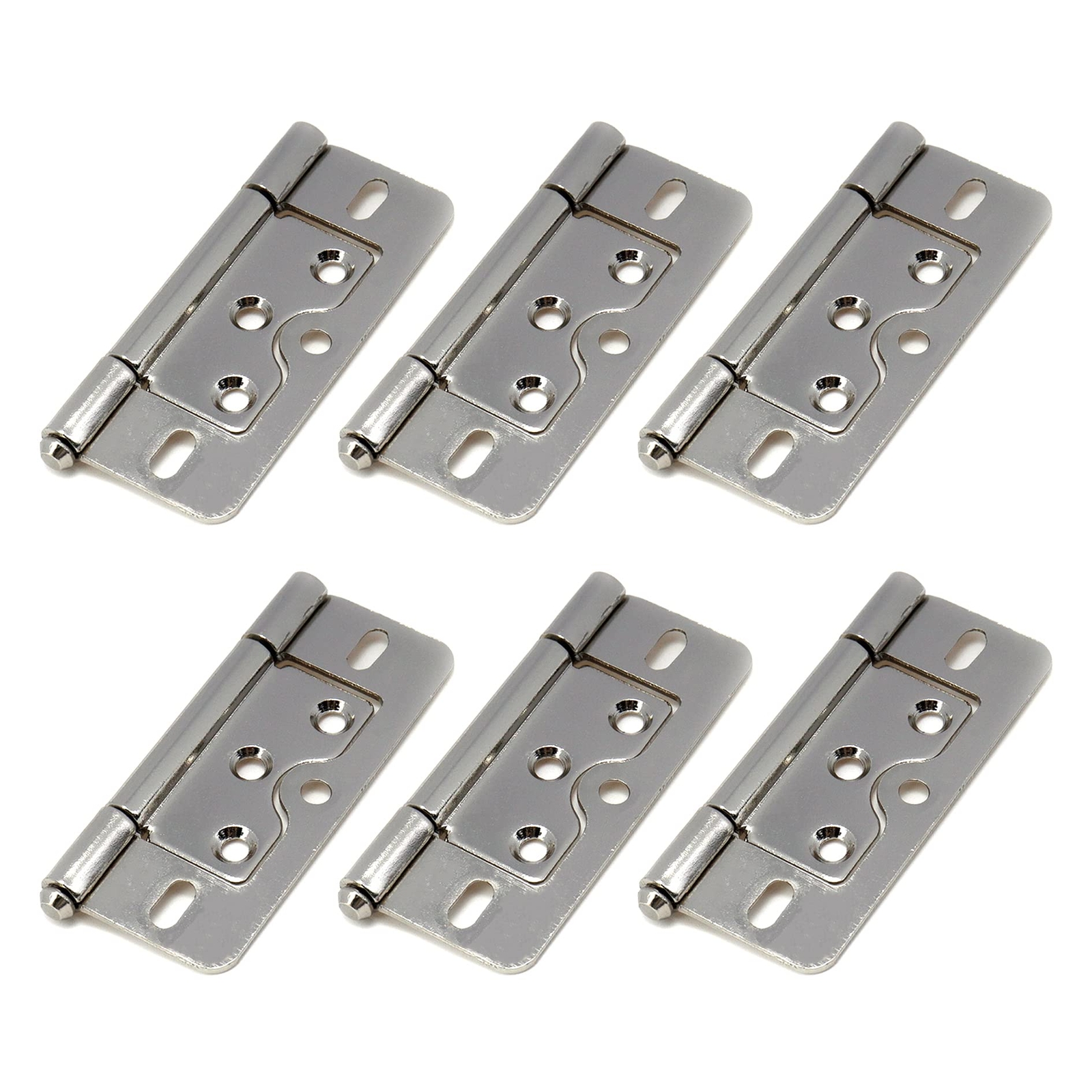 6 pcs Silver Door Hinges 3 Inch Length Non-Mortise Hinges Heavy Duty Door Hin...