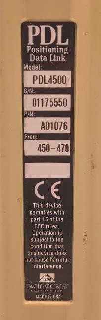 Pacific Crest PDL Positioning Data Link Model PDL4500 ++