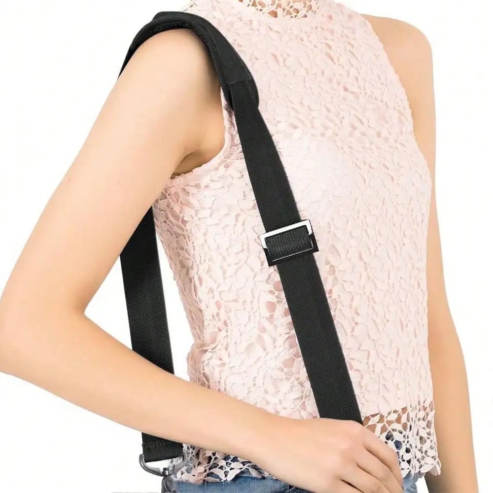56-Inch Adjustable Thick Soft Universal Replacement Shoulder Strap, Black