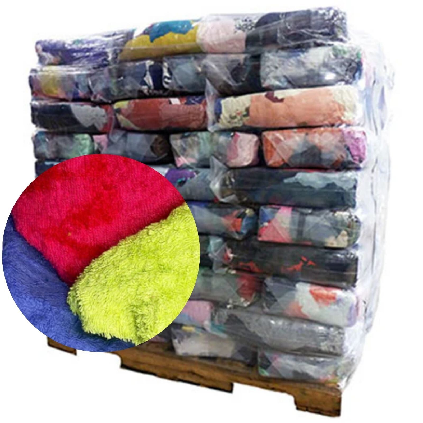 New Color Terry Towel Rags - 600 lbs. Pallet 24 x 25 lbs. Bags for Cleaning