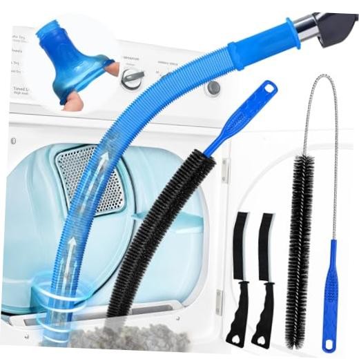 5Pack Dryer Vent Cleaner Kit, Universal Vacuum Hose Attachment Blue |