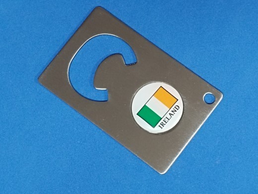 IRELAND FLAG LOGO CREDIT CARD BOTTLE OPENER #158