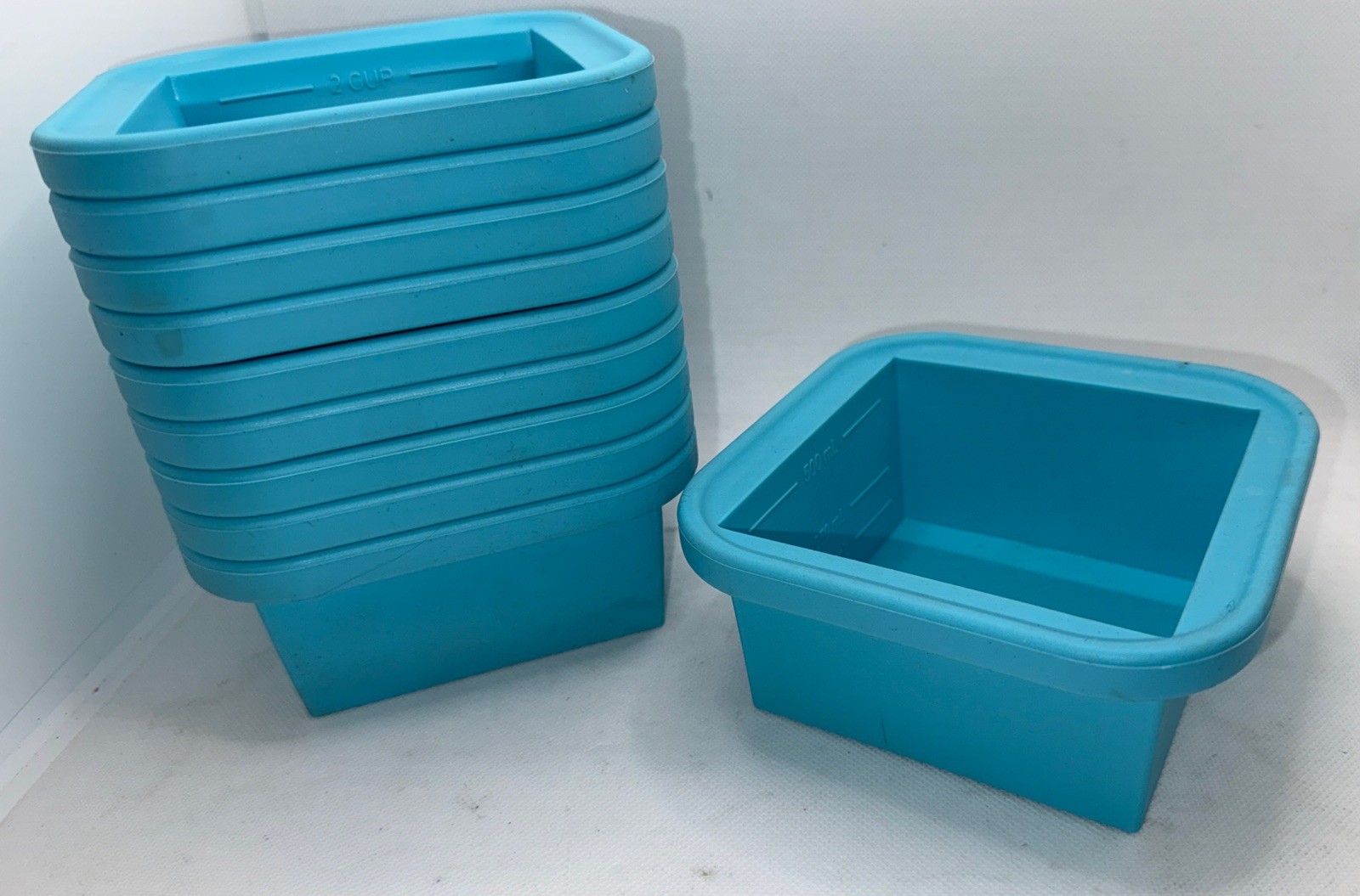 10 Silicone 2 Cup Freezing Tray Without Lid