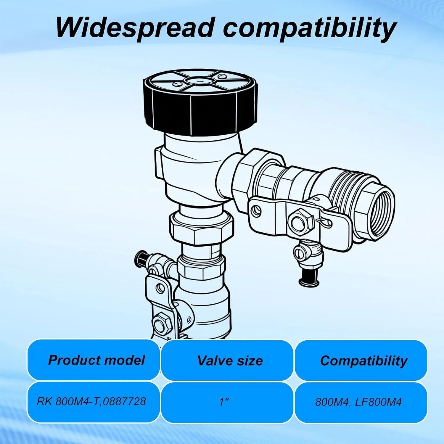 Replace for RK 800M4-T and 0887728, Replacement Total Backflow Preventer Repa...