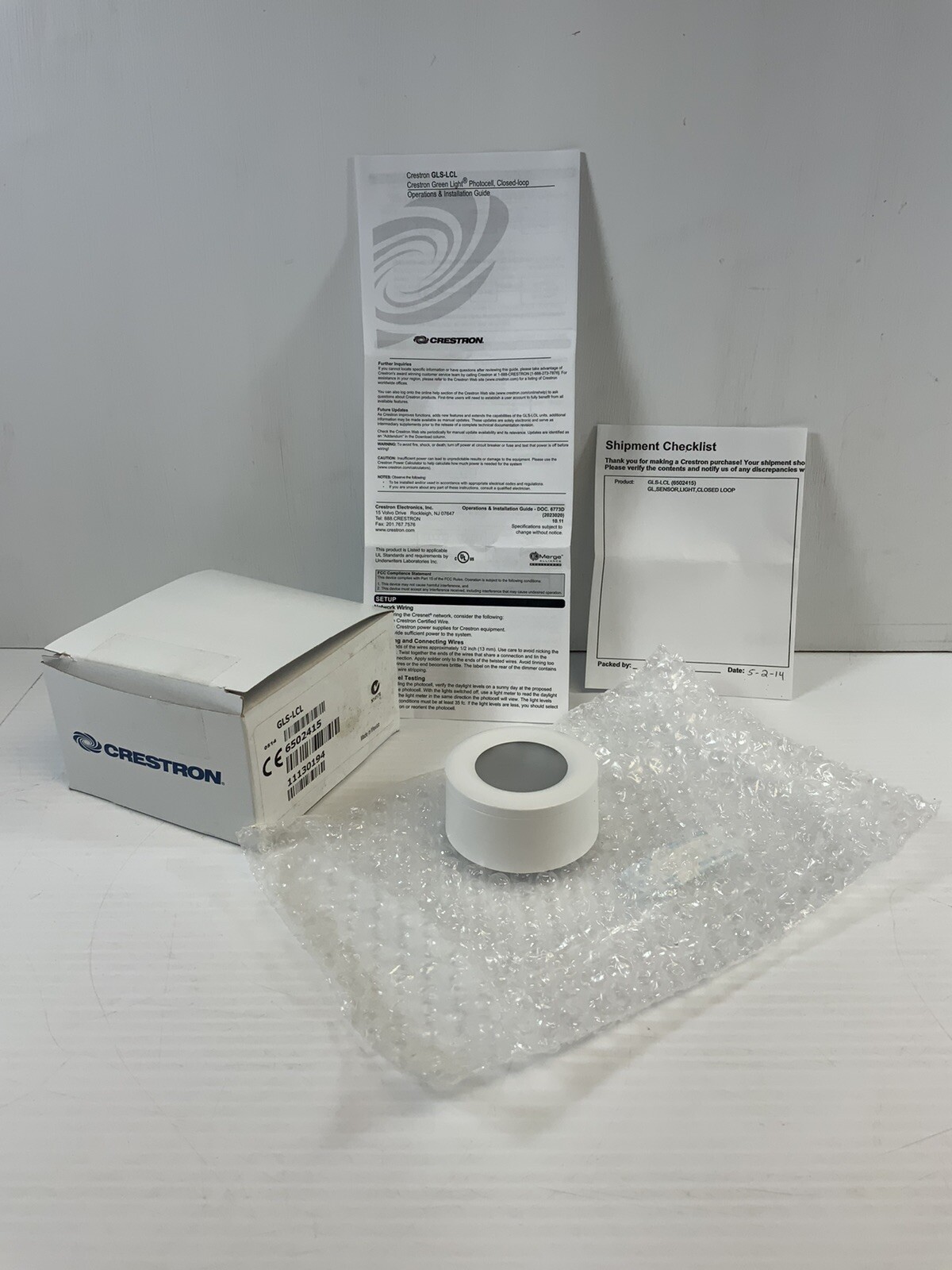 (New) CRESTRON GLS-LCL Green Light Photocell Photosensor Closed Loop