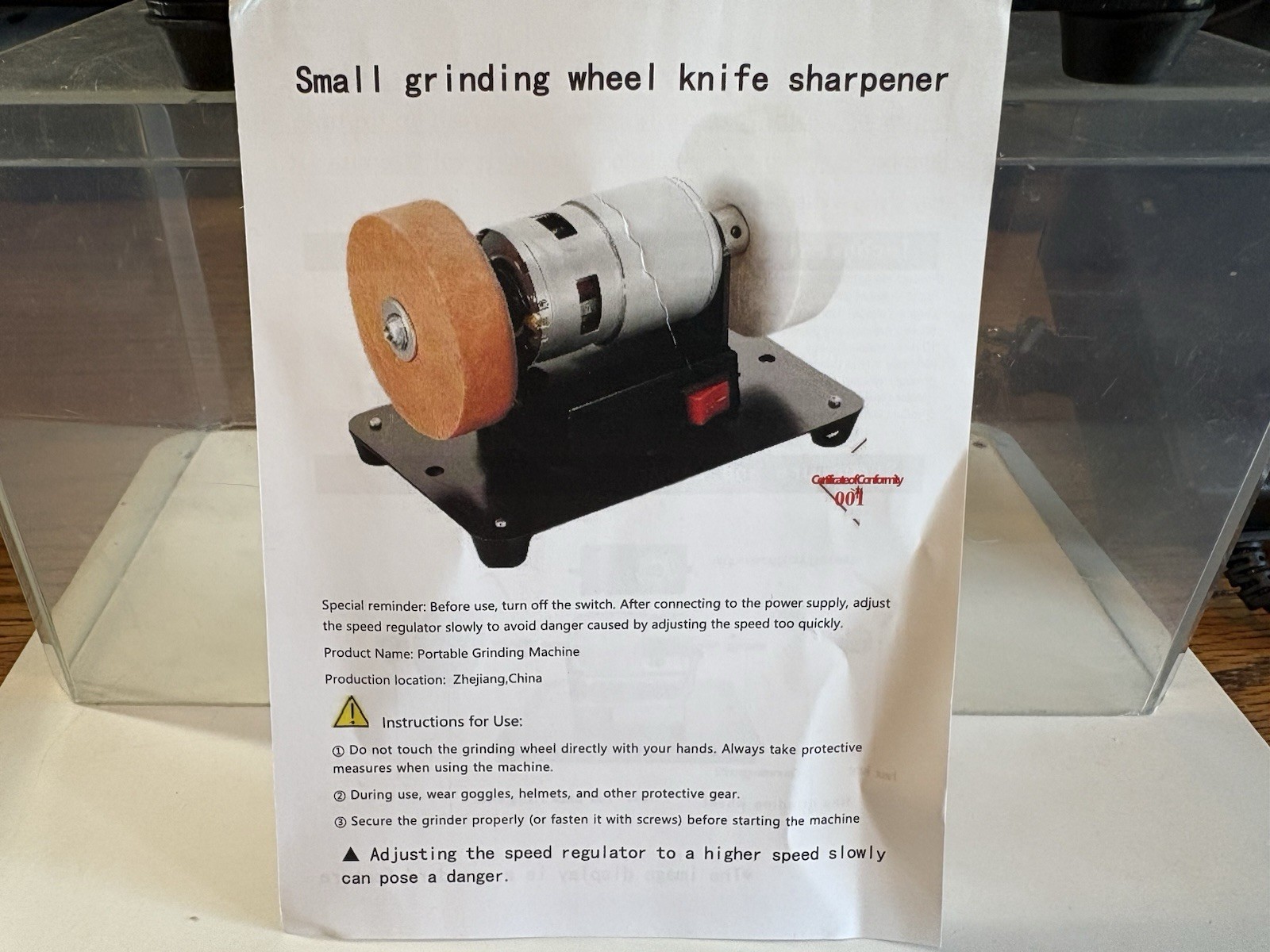 Unbranded Knife Sharpener Sander Desktop W/2.75”Double Grinding Wheels NIB