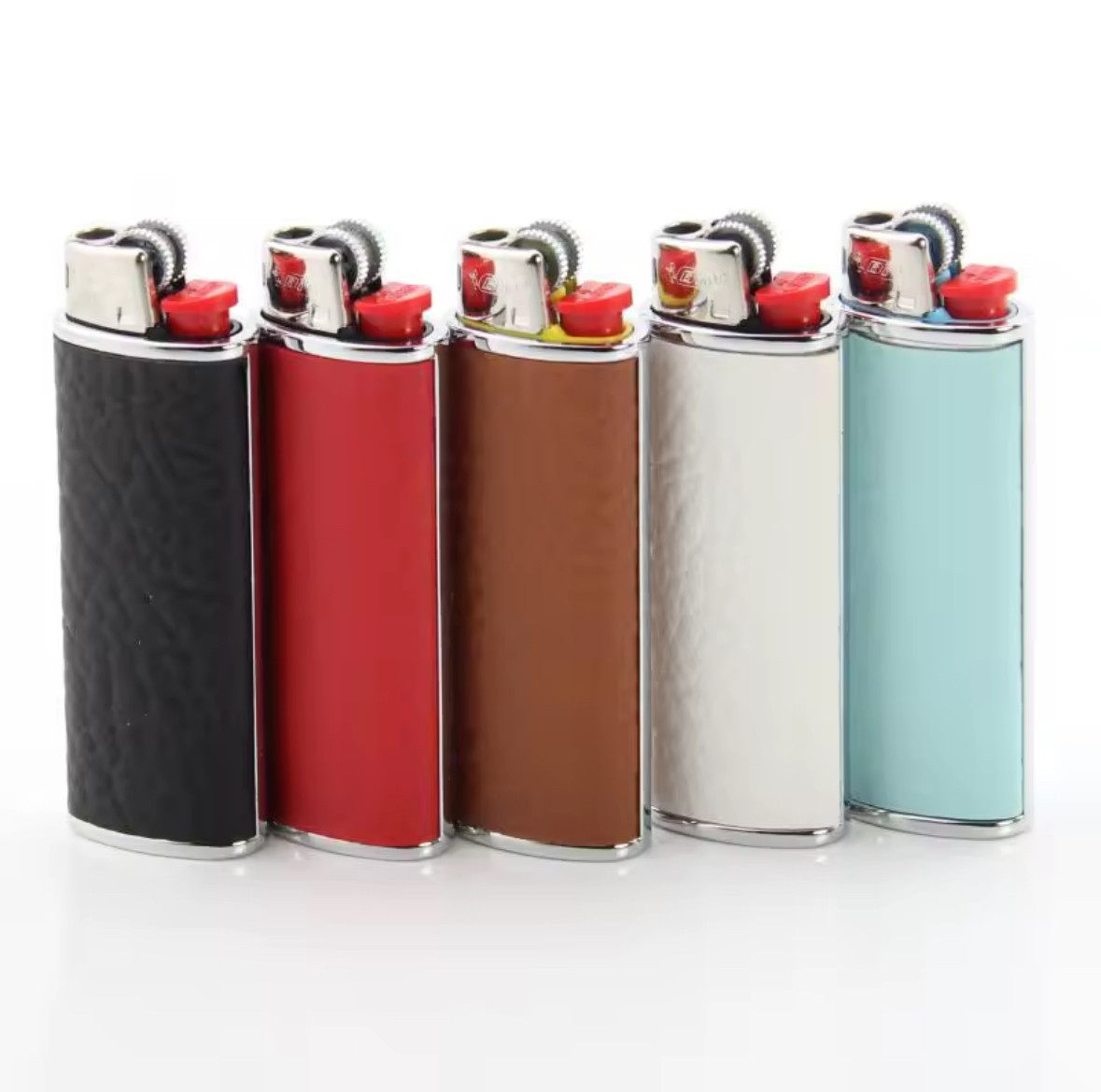 Leather Lighter Case for BIC J6 Full Size Metal Cover Case Shell