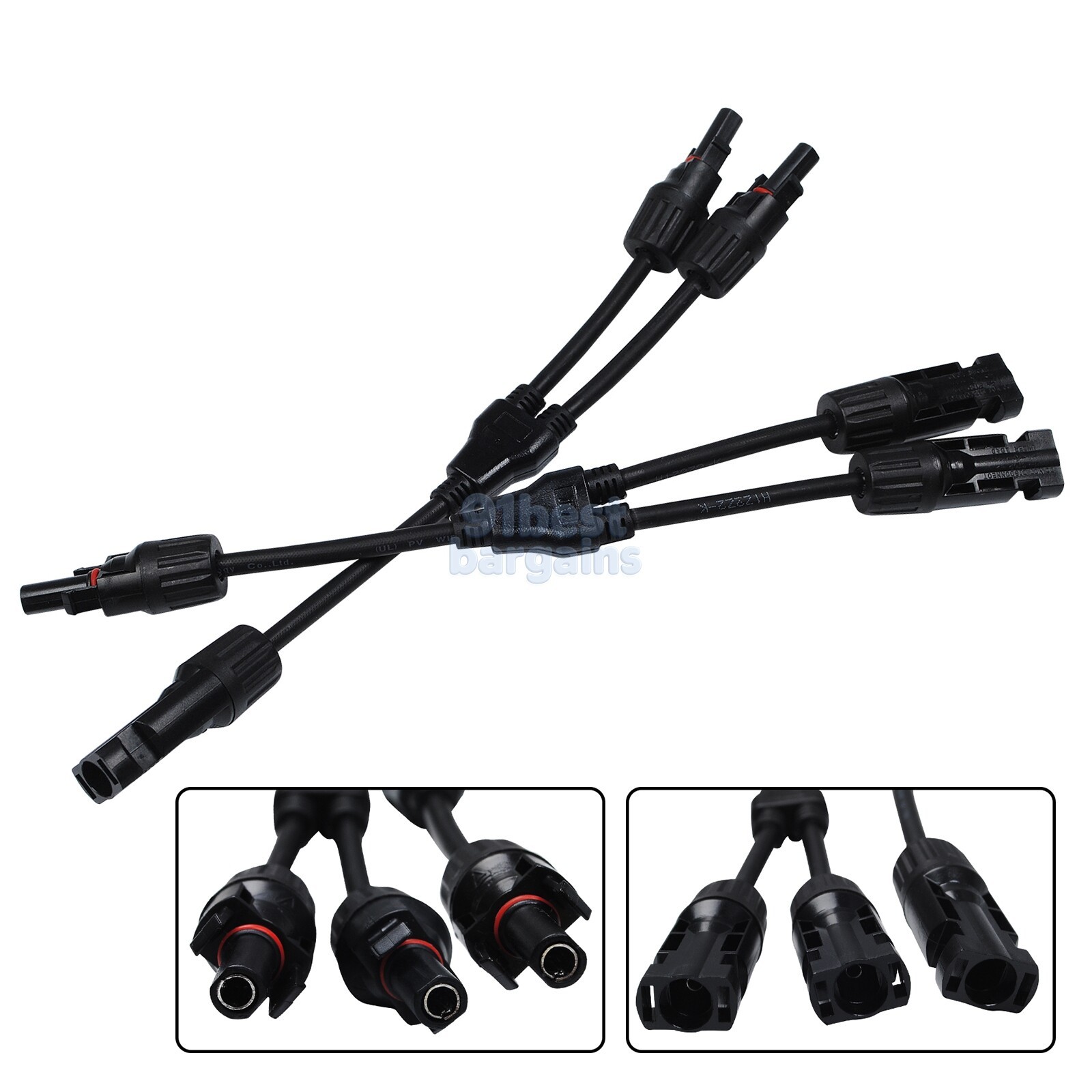 1-2 Solar Panel Y Branch Cable Connection Waterproof Adapter Connector Extension