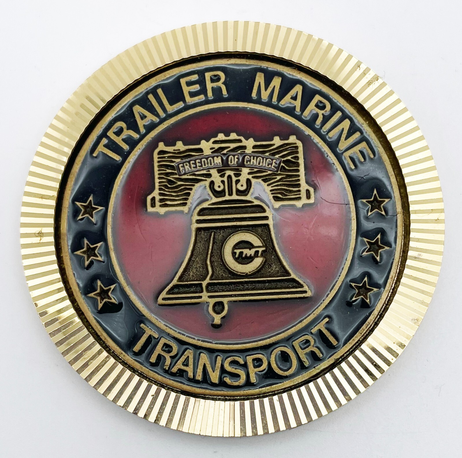 VTG United States Trailer Marine Transport "Freedom of Choice" Enamel Coaster
