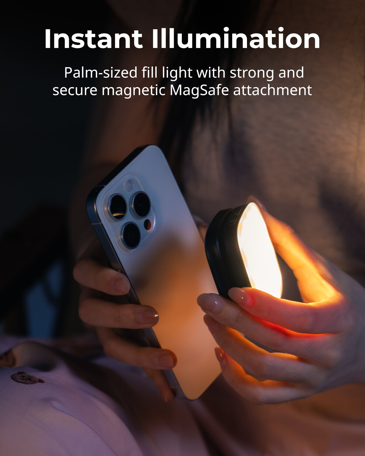 SmallRig Magnetic Selfie Light for iPhone, Phone Light with a Mirror for MagSafe