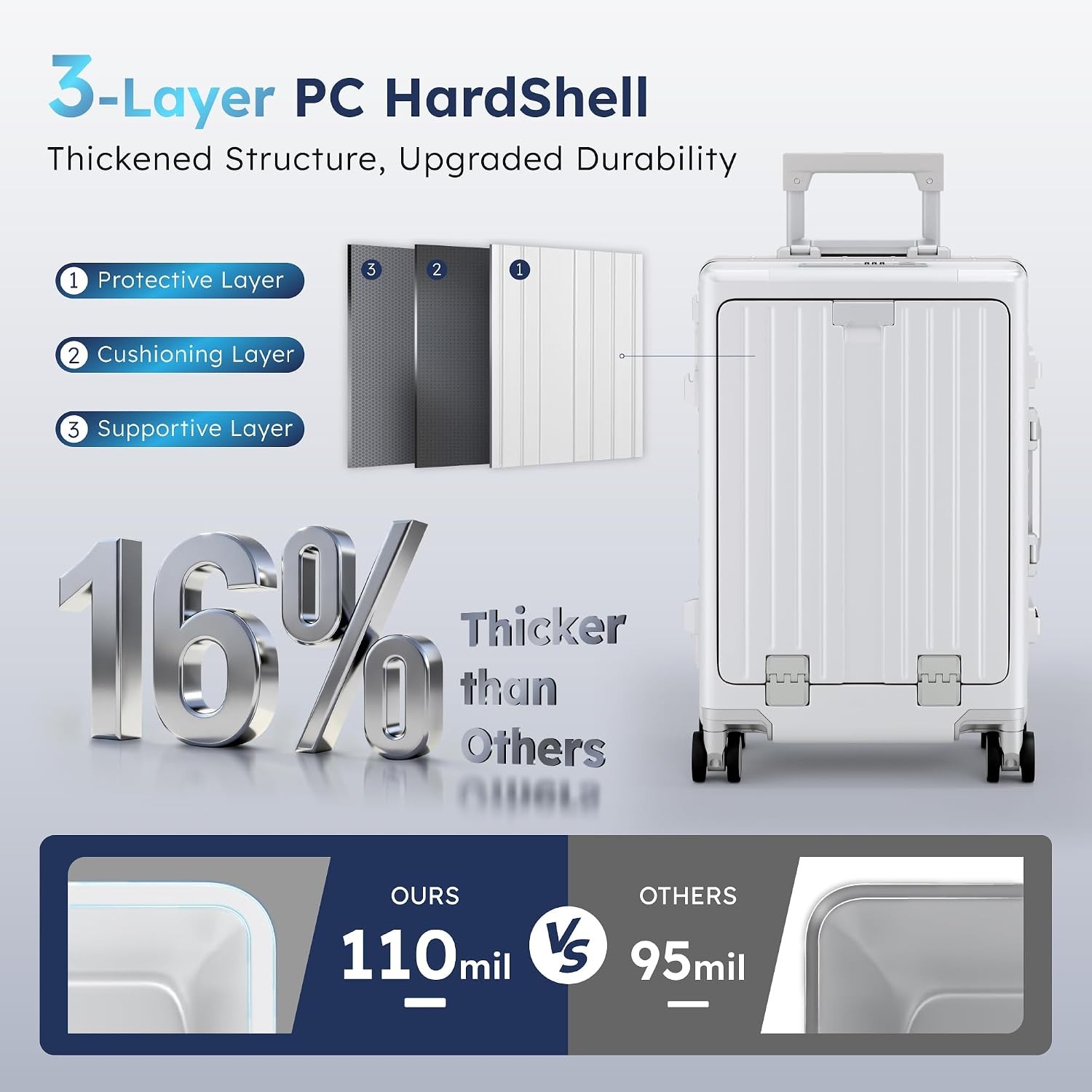 20" Aluminum Carry-On Hardside Front Opening
