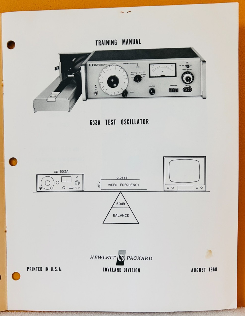 HP Loveland 1968 Model 653A Field Training Manual.