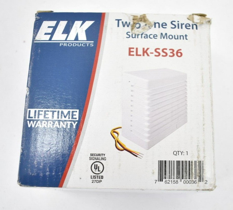 ELK Two Tone Siren Surface Mount ELK-SS36 Dual Tone Contained Alarm Unit