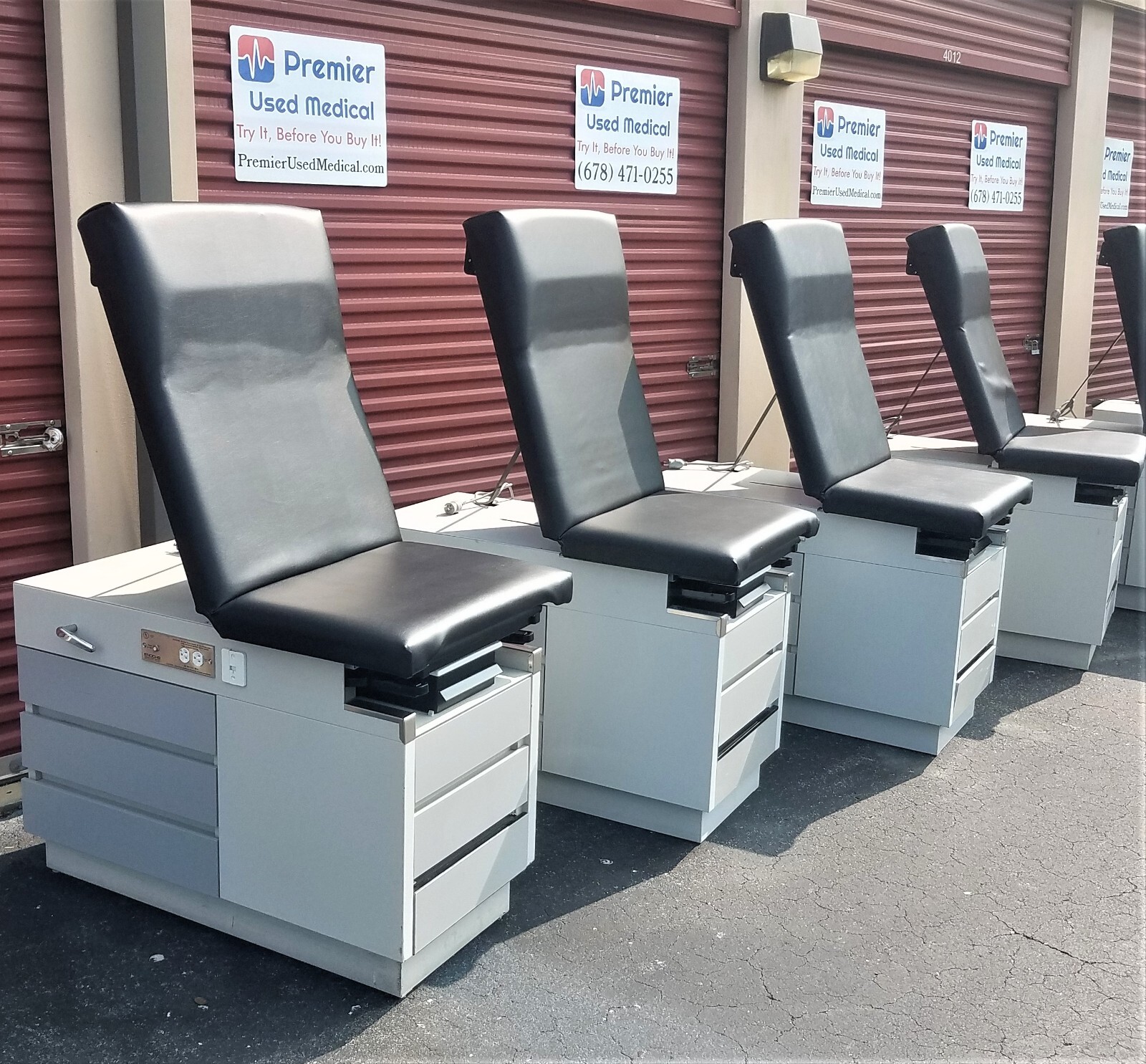 Exam Tables Enochs Medline w New Black Upholstery Premier Used Medical Equipment