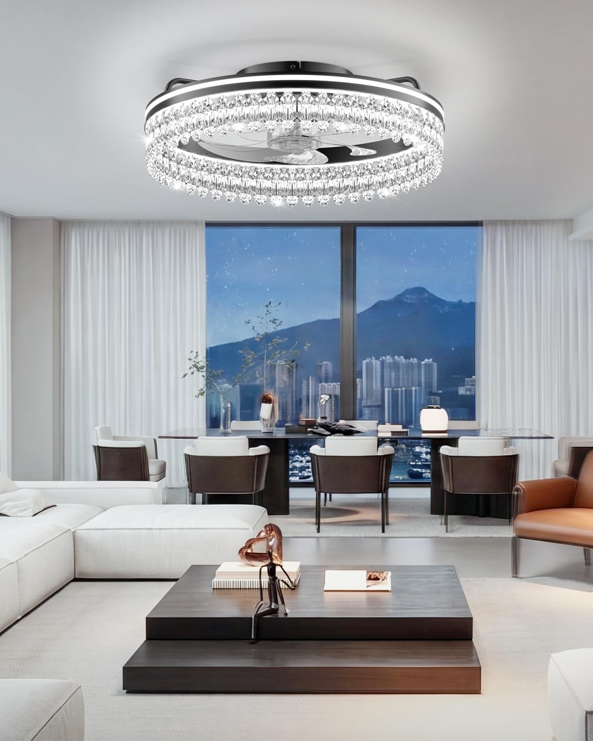 AIKVSXER Black 20in Ceiling Fan w/ Light