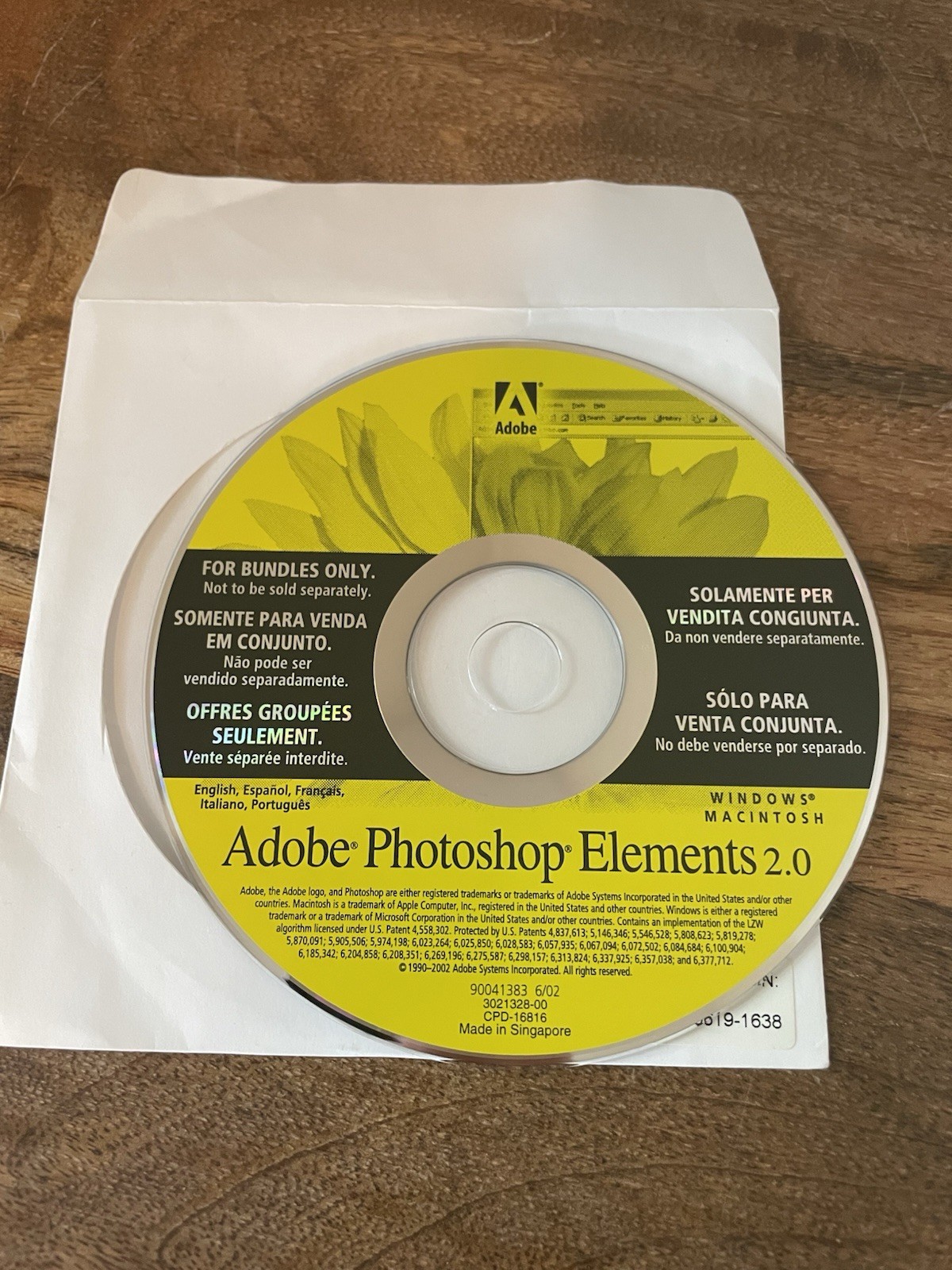 Adobe Photoshop Elements 2.0. Vintage Image Editing Software W/ Code