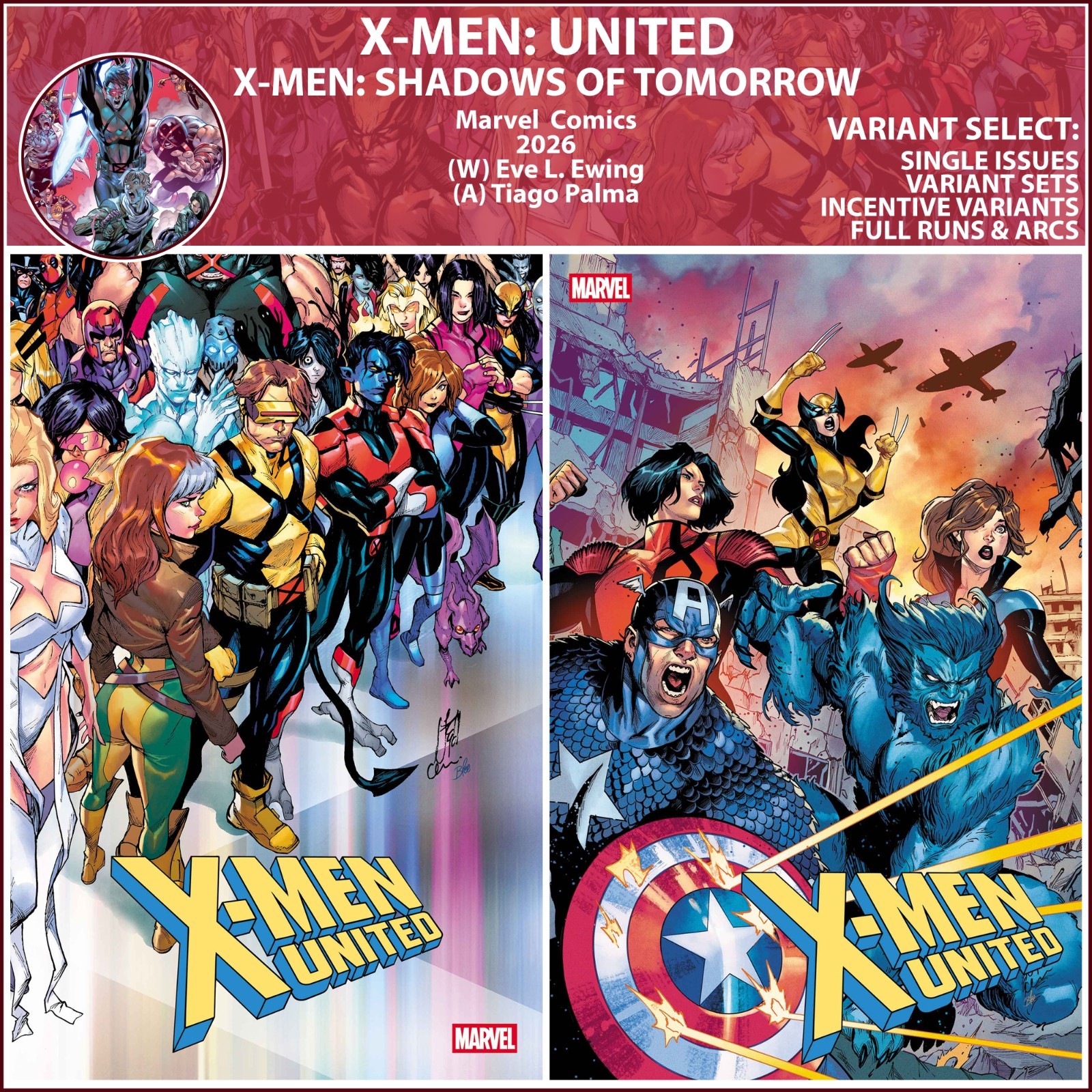 X-Men: United (2026) #1 2 Marvel Comics COVER SELECT