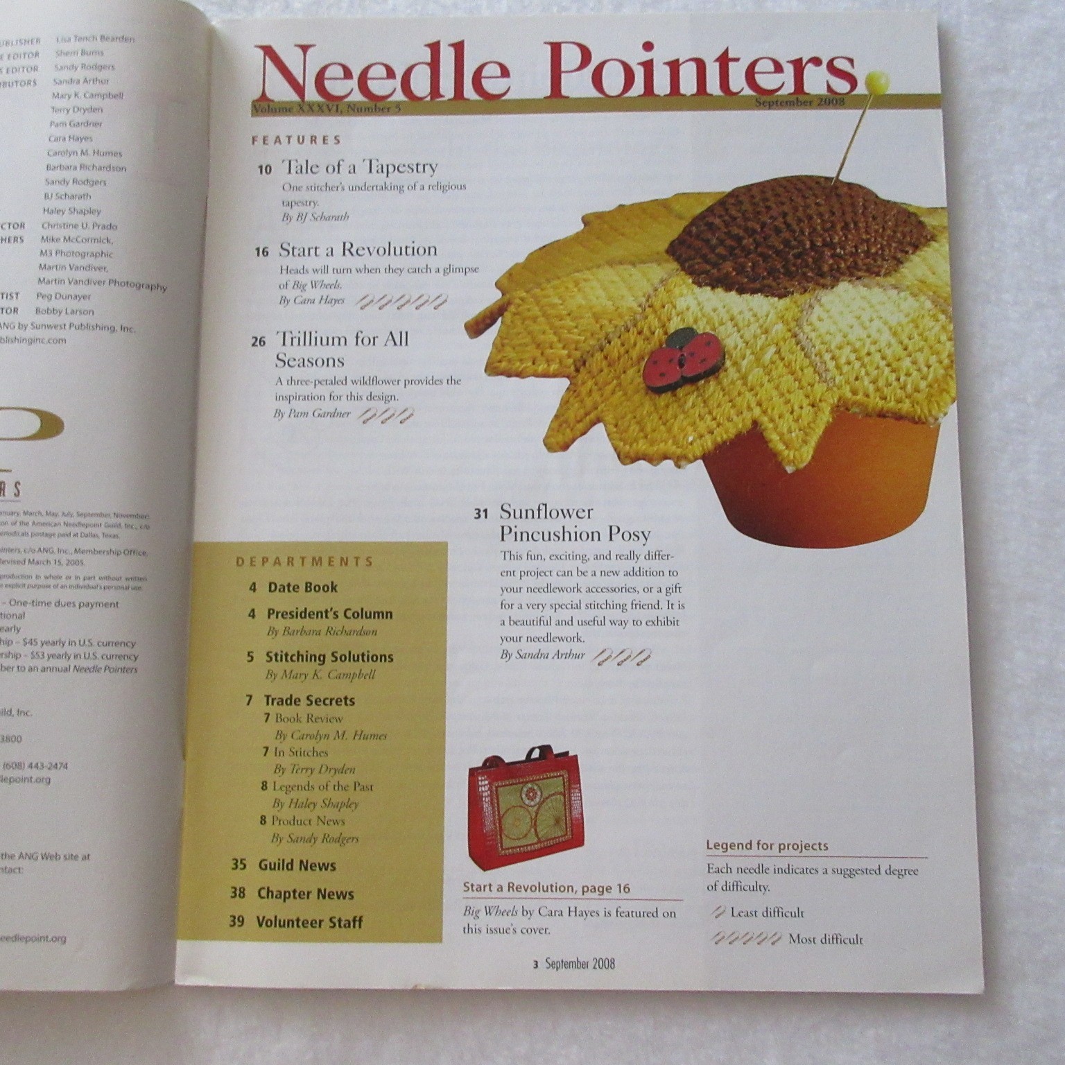 NEEDLE POINTERS Pattern Magazine September 2008 Wheelie Cool Projects Pincushion