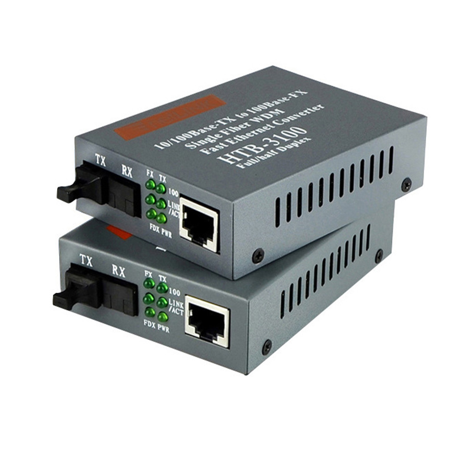 Premium 10/100Mbps Ethernet to Fiber Optic Media Converters-Singlemode 25Km 2pcs