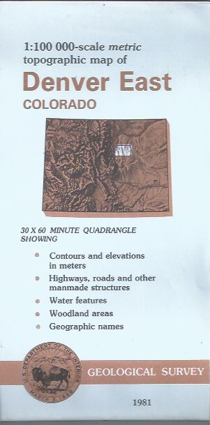 USGS 1:100,000 edition topographic map Denver East Colorado
