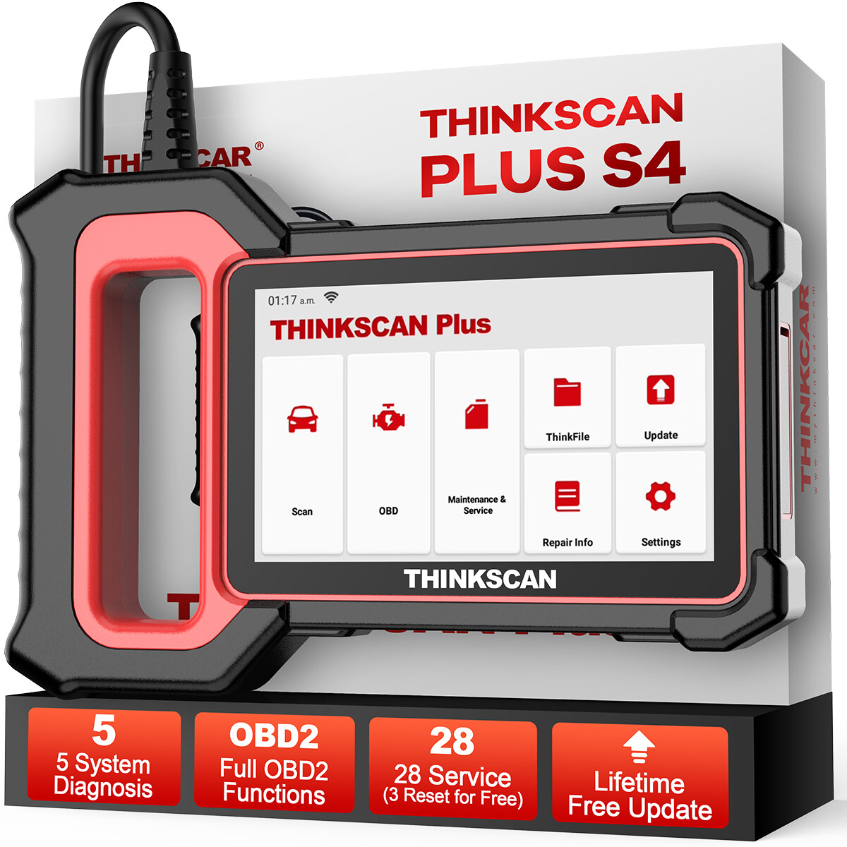 THINKSCNAPLUS S4 Car OBD2 Scanner Code Reader Engine ABS SRS TCM Diagnostic Tool