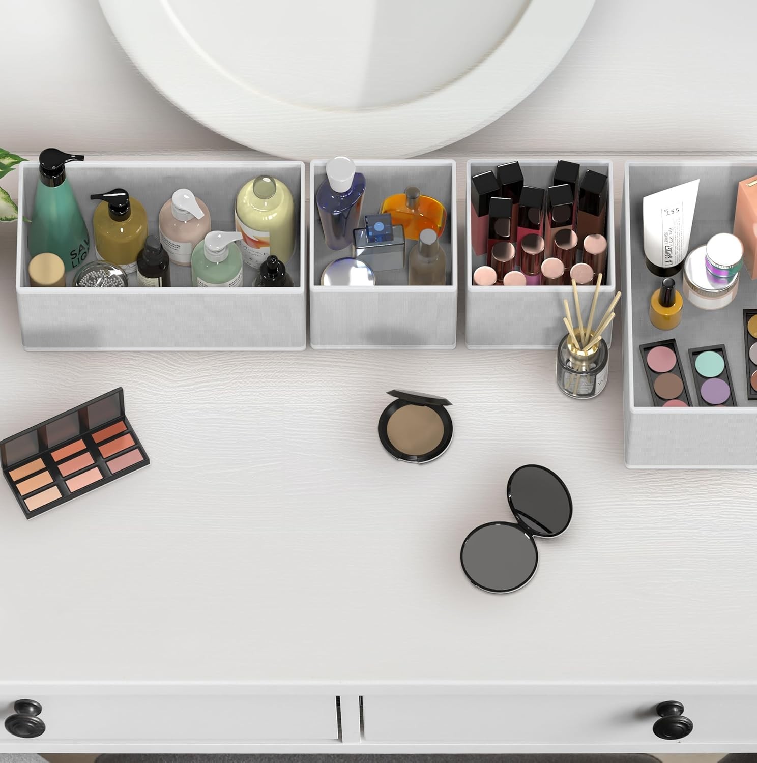 Multi-Compartment Gray Drawer Organizers for Comfortable Lingerie Storage