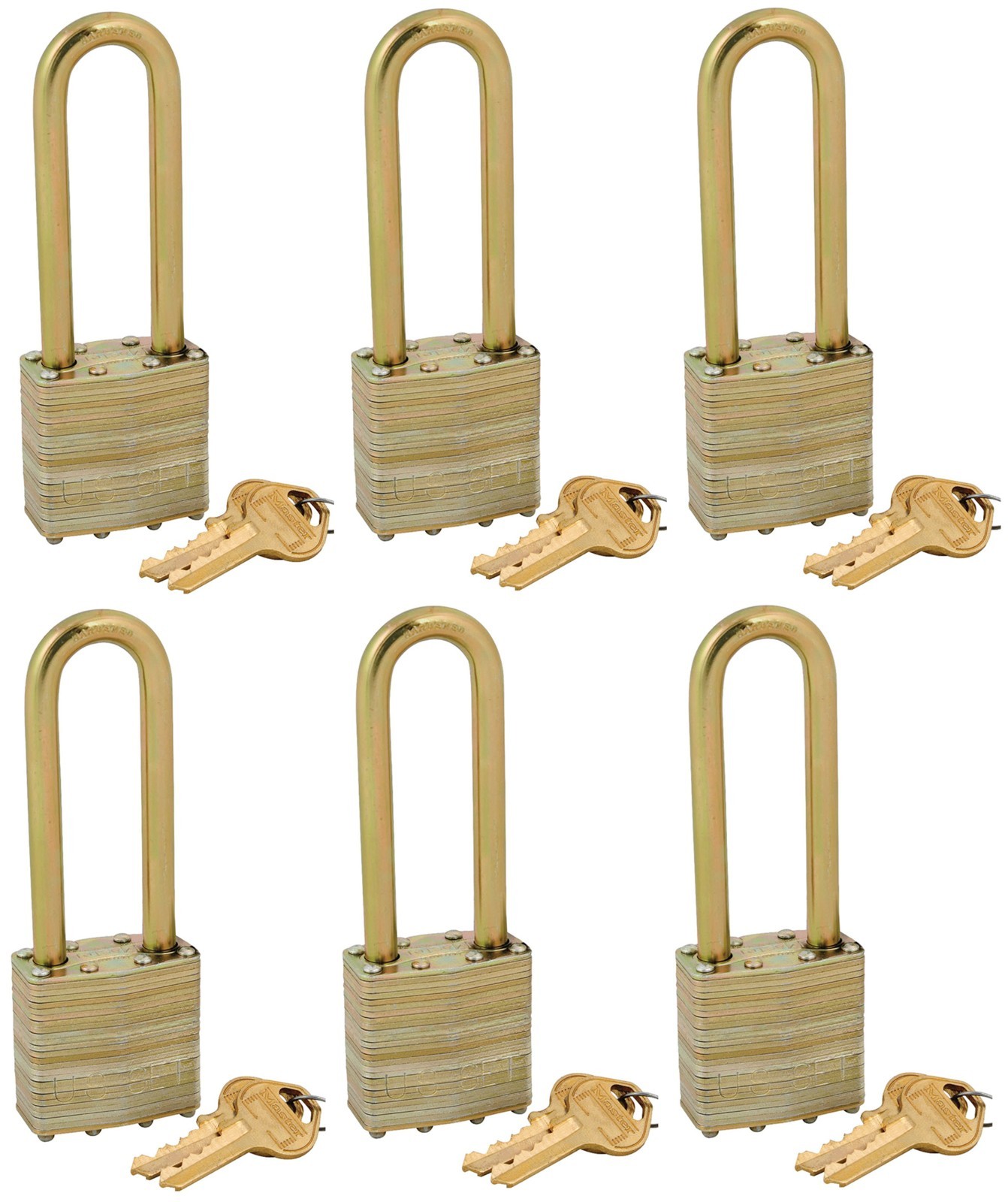 new Master Lock 2001KALT set of 6 keyed alike U.S. Government