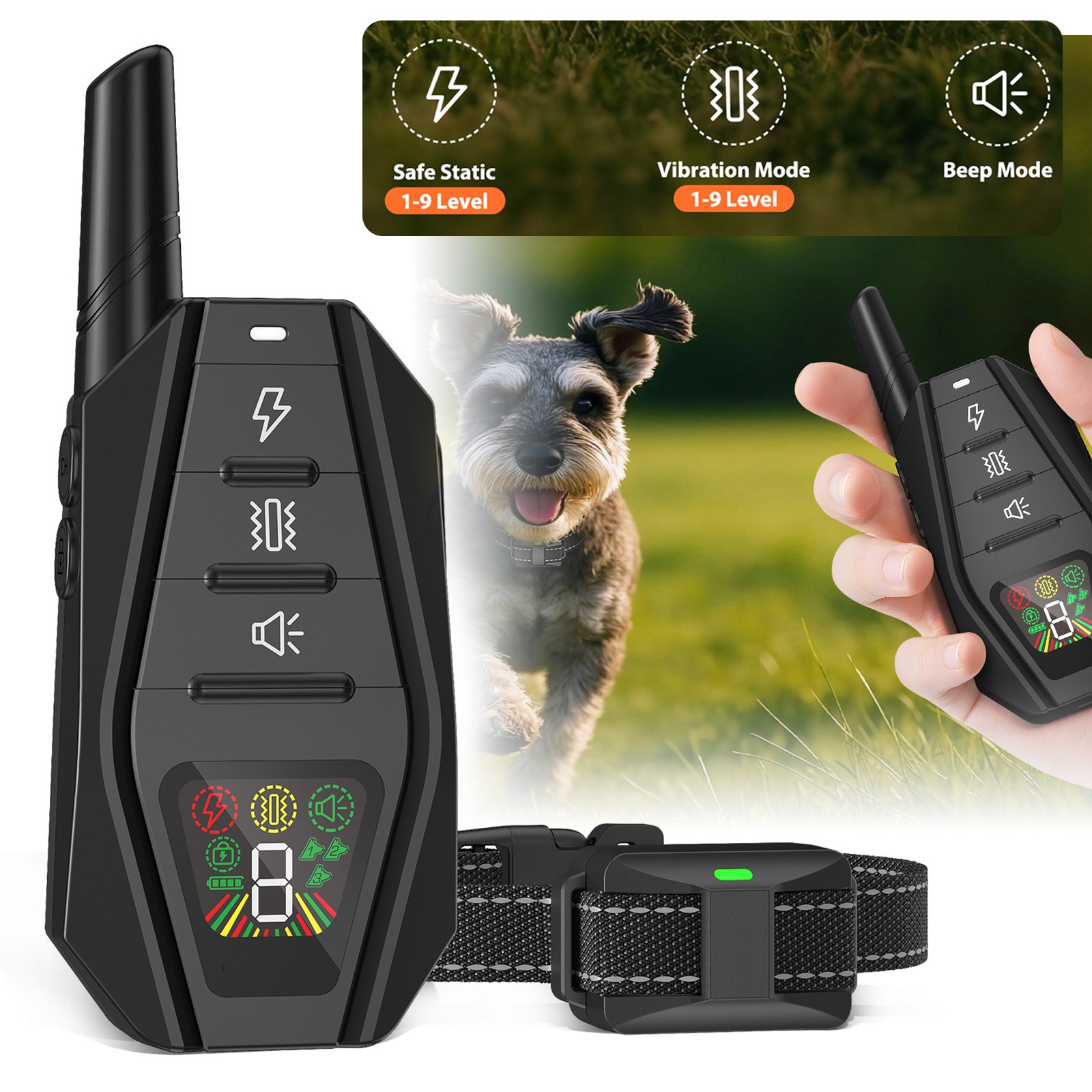 Dogs Training Collar 3300FT Remote Rechargeable Shock Dog Waterproof Trainer