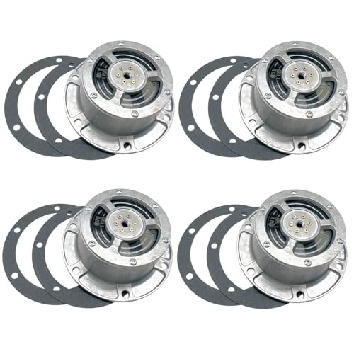 4 Pieces Premium 343-4370 Aluminum 4009 PSI 6-Hole Tire Inflation Oil Hub Caps