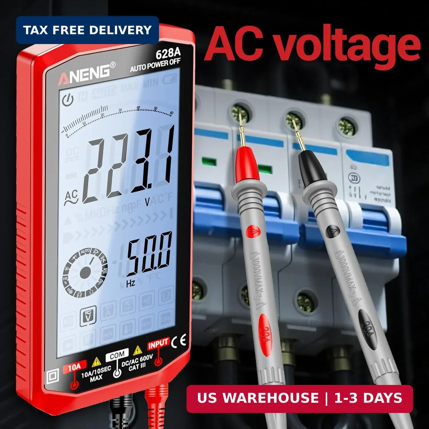 ANENG Multimeter,Digital Voltmeter Tester,TRMS 6000 Counts Rechargeable Meter Me
