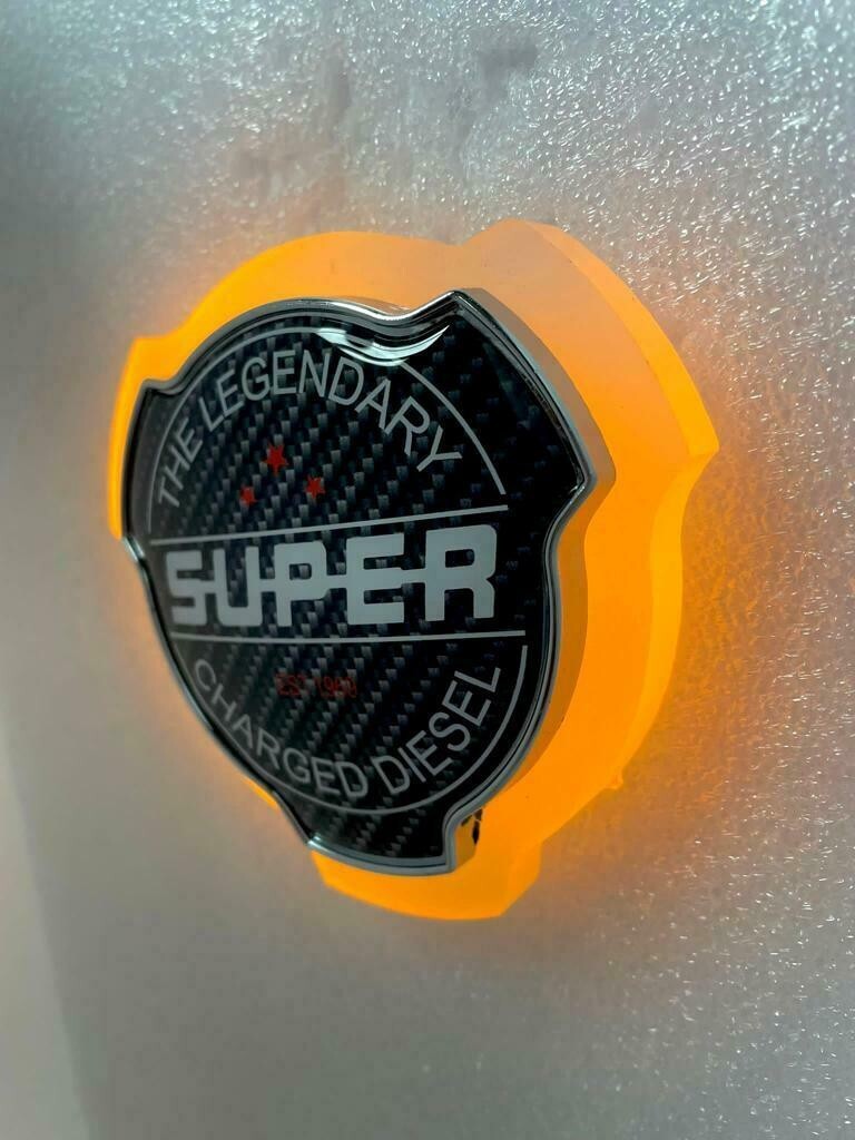UNIVERSAL GRIFFIN FRONT GRILL EMBLEM BADGE YELLOW LED HEADLIGHT LIGHTING LAMP