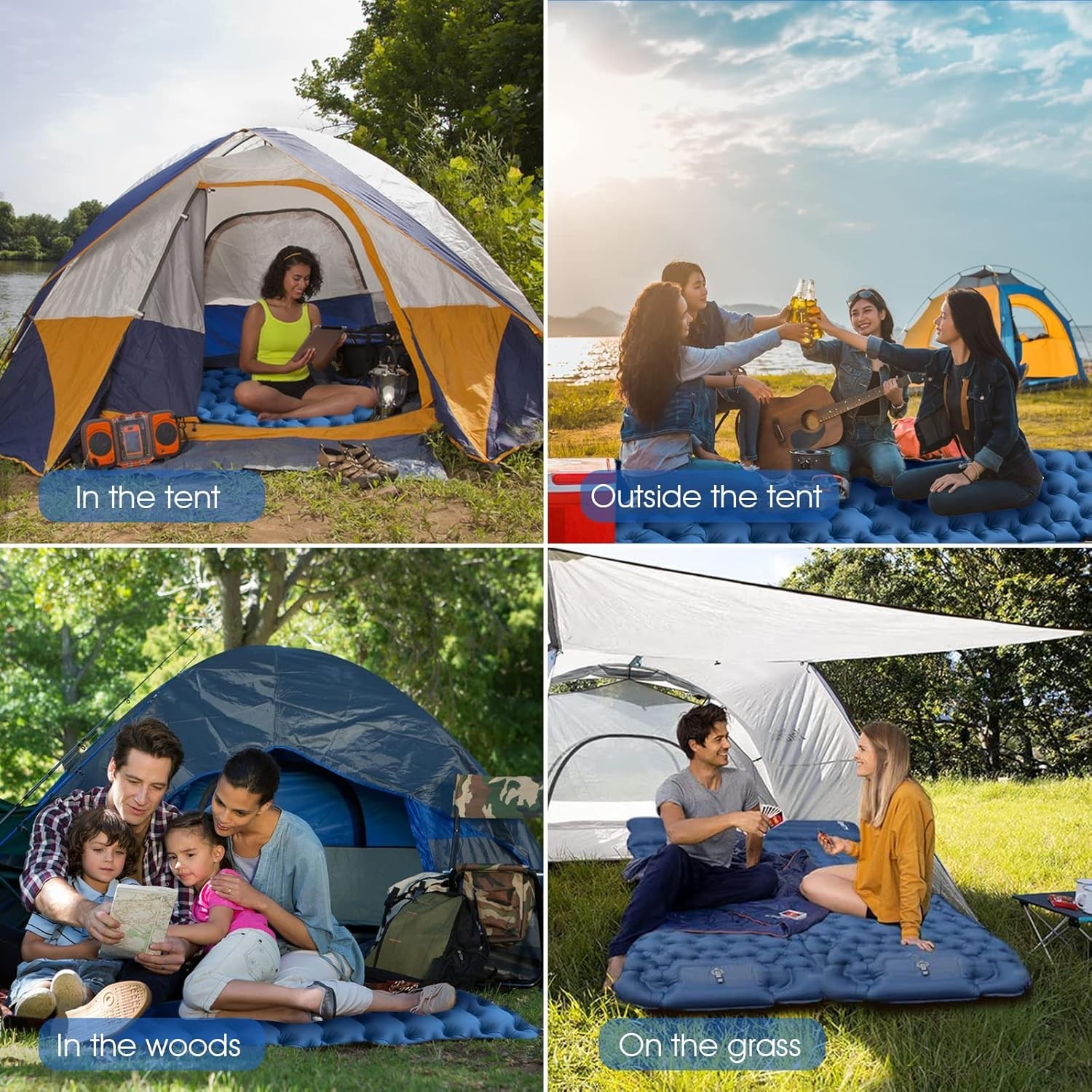 Sleeping Pad for Camping- Ultralight Inflatable Sleeping Mat with Built-in Fo...