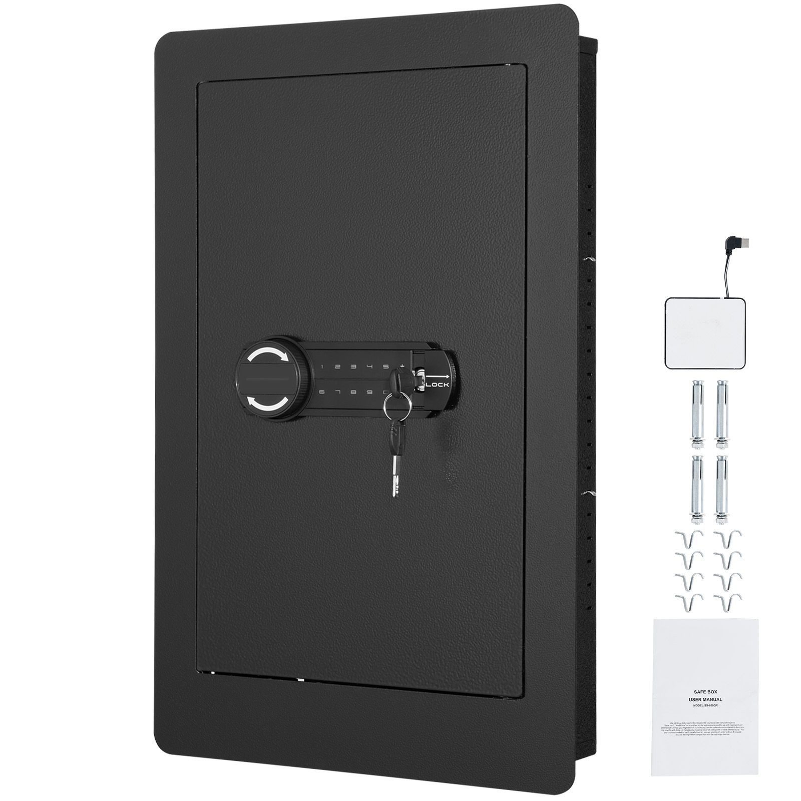 25.59" Tall Wall Safe, 3 - Tier Hidden Wall Safe with Keypad, 3 Removable