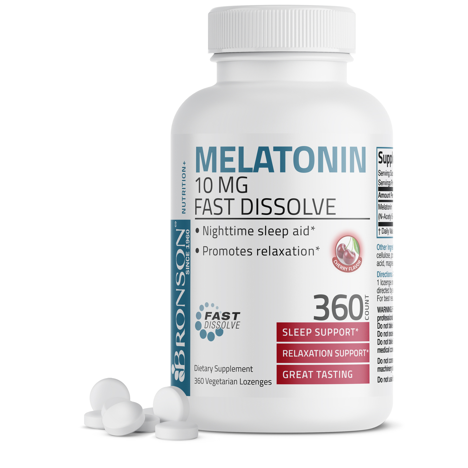 Melatonin 10mg Fast Dissolve Tablets - Sleep Aid, 360 Cherry Flavored Tablets