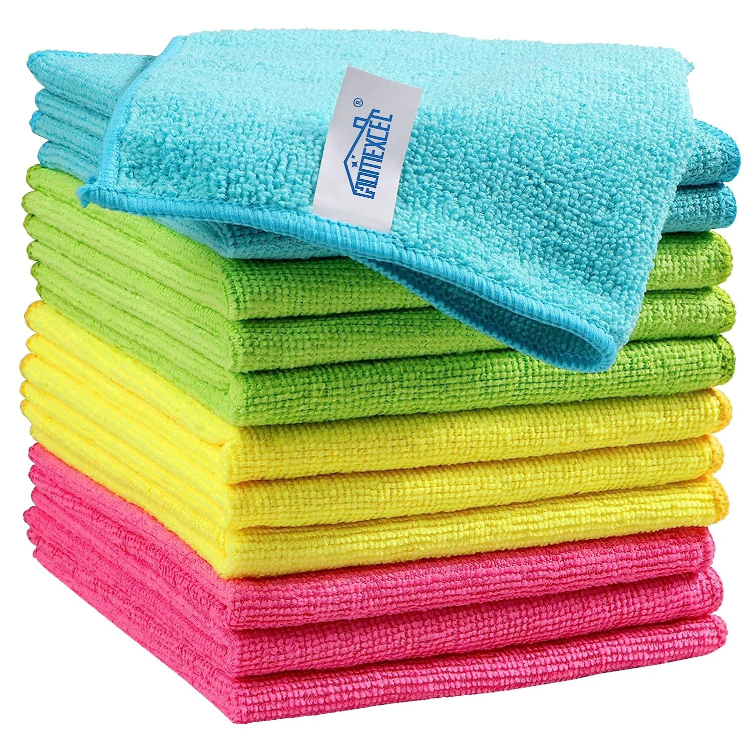 HOMEXCEL Microfiber Cleaning Cloth 210GSM, Pack 11.5 x inch, Multicolor