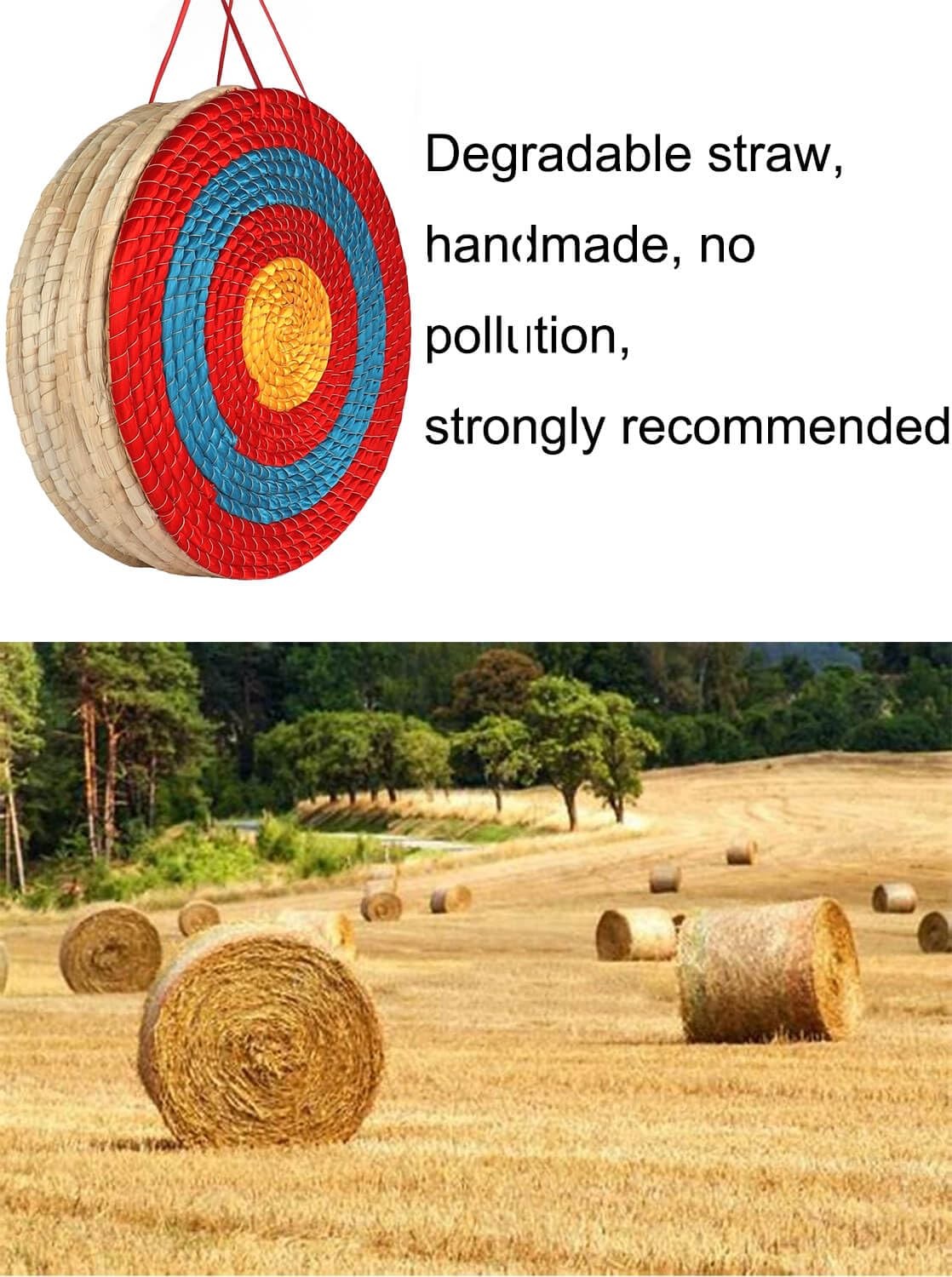 Target Archery Handmade Straw Bow Target for Recurve Bow Com...