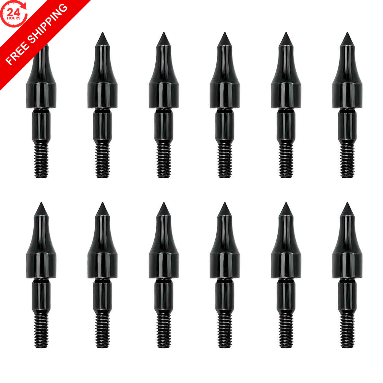 Qoaimu 100 Grain Archery Arrow Field Points Tips, High Precision Black