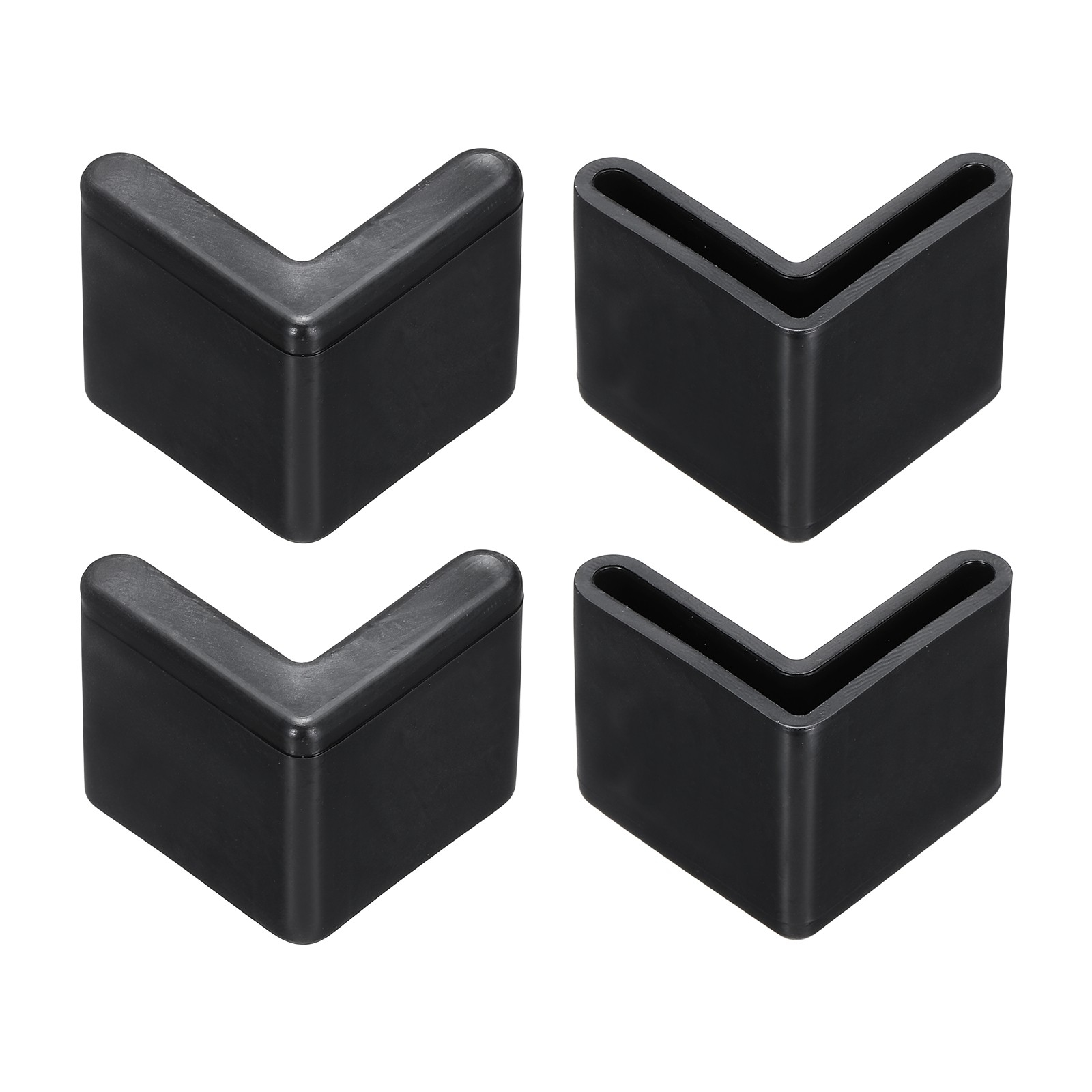 4Pcs 1" Bed Frame End Cap, Angle Iron Foot Pad Leg Protector, Black