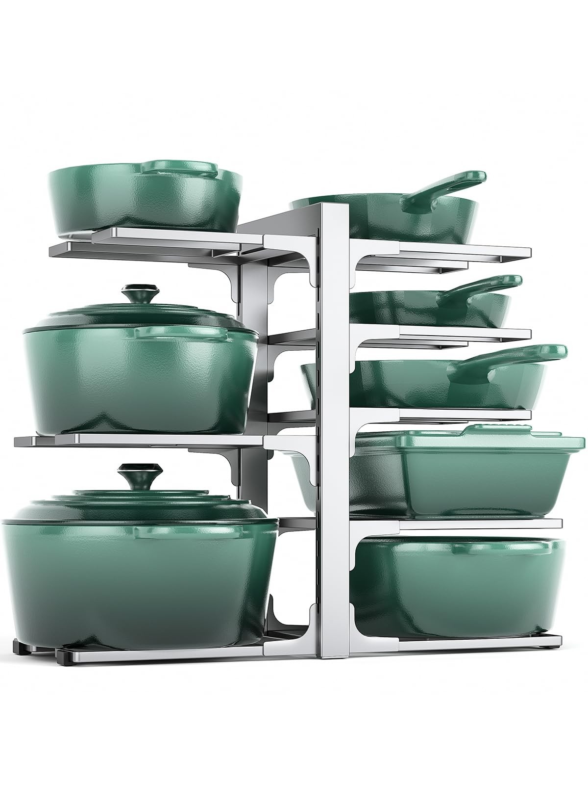 8-Tier Pots and Pans Organizer under Cabinet, 15.83 Height Heavy Duty Pot Pan...